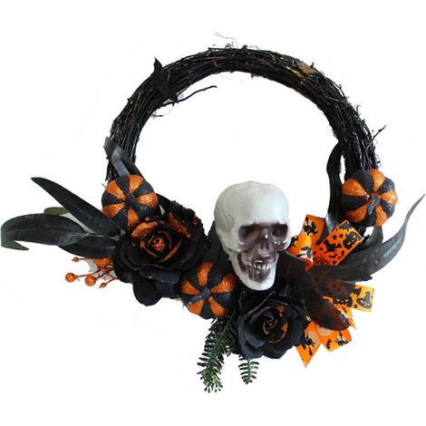Halloween-Kranz, künstlicher Totenkopf-Anhänger, Girlande, Ornament, Bastelarbeiten