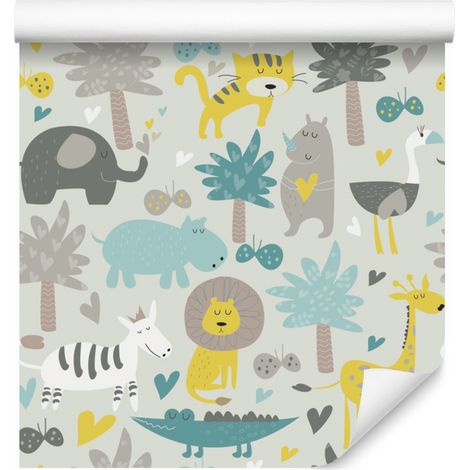 Papier peint animaux sauvages pour salon et chambre 50x1000 cm (1/5)