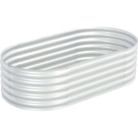 Fioriera rialzata per piante e fiori da giardino 160 x 80 x 44 cm acciaio zincato argento 020001004