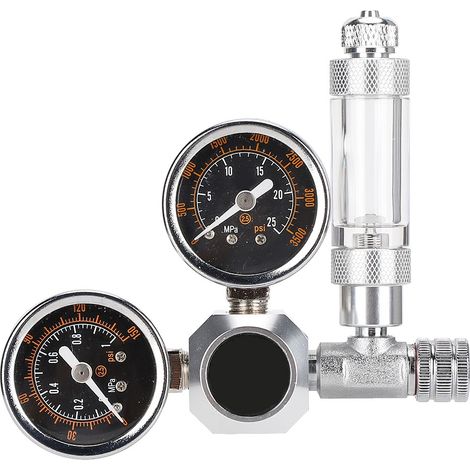 Régulateur de CO2 pour aquarium, affichage à double jauge avec compteur de bulles et clapet anti-retour (W21.8) (1/5)