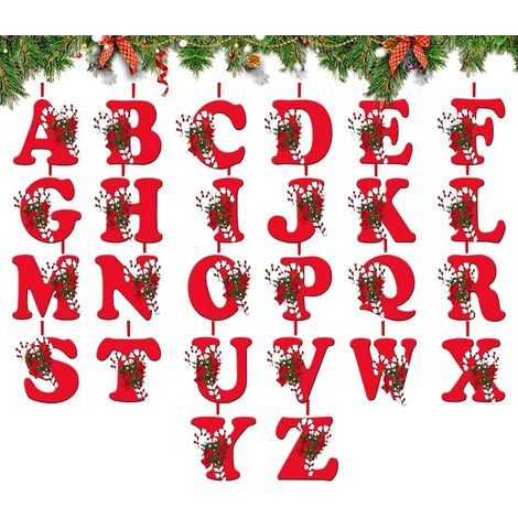 Ornements de Noël en Forme de Lettres Décoration DIY Lettre Acrylique Plate Pendentif Décoration Alphabet Pour Sapin Noël, Chaussettes Noël, Ornement Sapin, Chaussettes, Sac À Dos, Voiture, S (1/5)