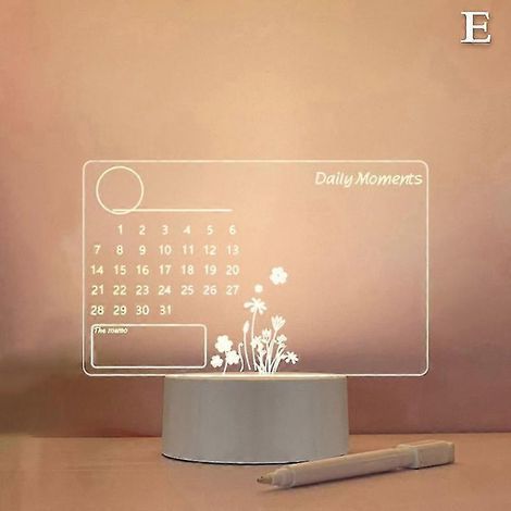 Tableau de notes LED créatif, veilleuse USB avec stylo intégré, lampe de nuit à faire soi-même (1/4)
