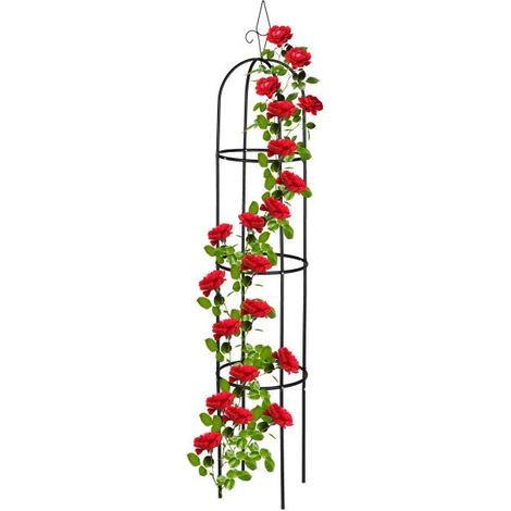 Garden obelisk 200 cm black
