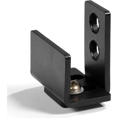 Sliding barn door rail, wall mounting hardware for heavy-duty floor rails with screws (black) (1/5)