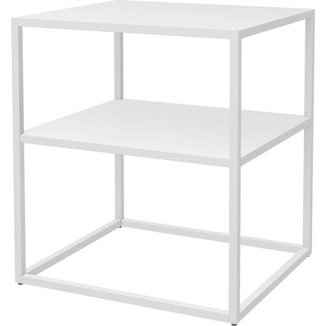 Mesa auxiliar para salón 50,5 x 45 x 40 cm acero blanco 030008631 (1/3)
