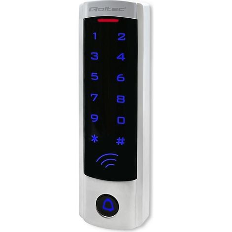 Lucchetto a combinazione Qoltec DIONE con lettore RFID  codice  carta  portachiavi  campanello  IP68  EM  sottile (1/5)