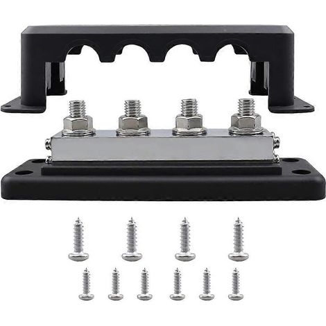 Compatible avec le bloc de commutation de barre omnibus robuste de 600 A, 12 V/48 V, en acier inoxydable de qualité marine, avec goujons M10. (1/5)