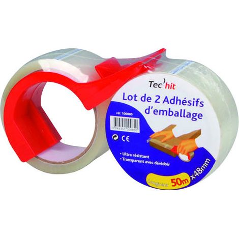 TEC HIT Lot de 2 adhésifs d'emballage