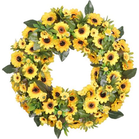 Handgefertigter Sonnenblumenkranz – vielseitig einsetzbar (Tür/Wand/Hochzeit/Weihnachten/Außenbereich)