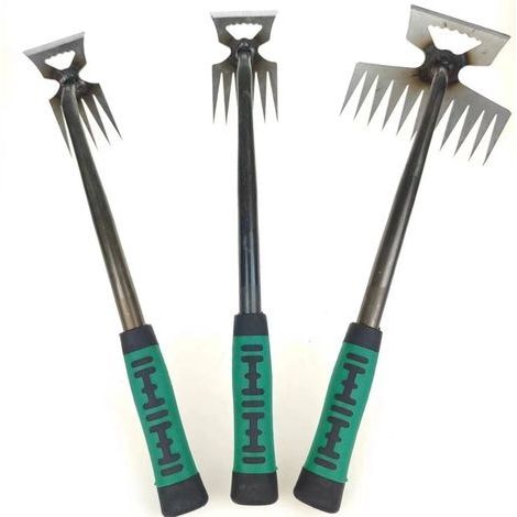 Small Weeding Puller Portable Weeding Removal Tool for Courtyard Bonsai Yard, Débover en métal avec des Mauvaises Herbes avec Une poignée étendue, 5 sawteeth (1/5)