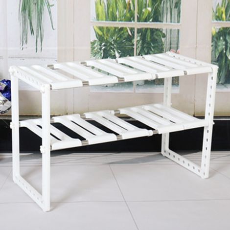 Rack de Stockage Sous Évier Multi-Pots Métal Inox Rétractable - Organisateur de Cuisine Extensible (1/5)