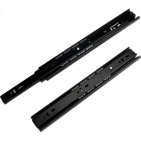 1 Paire de Glissières à Roulement à Billes pour Tiroirs, Acier, 275mm, 3Plis, Extension complète, Capacité de Charge de 45 kg H: 40 mm (1/4)