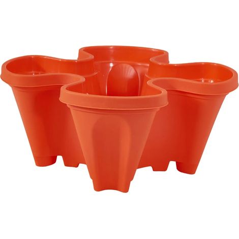 Pot de fleurs vertical empilable, rouge, 35 x 15 cm (1/5)