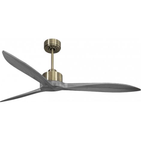 Modulo Latino Slim - Super destratificateur et ventilateur DC 132 cm laiton pales bois gris  idéal 26 à 40 m²