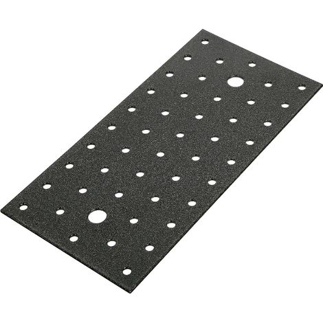 Plaque perforée DURAVIS® 200 x 100 x 2 mm, matériau : Acier, galvanisé sendzimir, surface : noir-diamant (1/2)