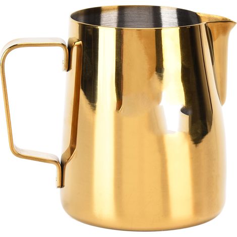 380-ml-Kaffeekanne/Becher aus goldfarbenem Edelstahl, ideal zum Aufschäumen von Kaffee und Milch, für Restaurant, Hausbar (1/5)