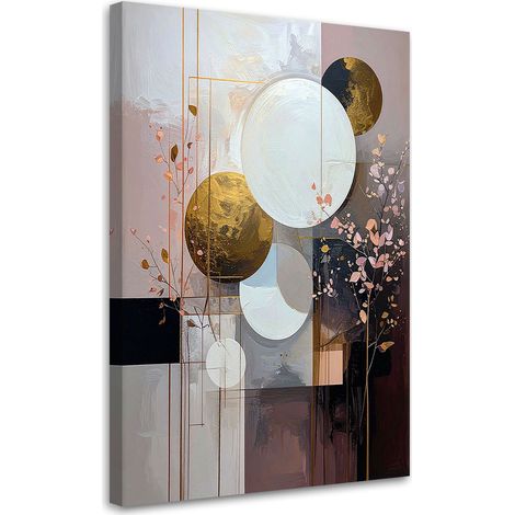 Bild auf Leinwand Rosa Abstraktion Formen Kreise Blätter 40x60 (1/5)