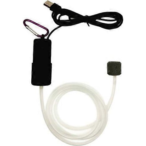 Pompe à oxygène pour aquarium, compresseur d'oxygène hydroponique, aérateur avec pierre à air et tuyau en silicone, ultra-silencieuse et économe en énergie. (1/5)