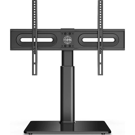 Support TV sur Pied de 32 à 65 Pouces Pivotant 80°,Pied TV Universel 4 Réglages en Hauteur avec Base en Verre Trempé jusqu'à 40kg,Max VESA 600x400 mm (1/5)
