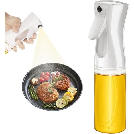 Botella de vidrio recargable con pulverizador de aceite, 220 ml, blanco y negro. (1/5)
