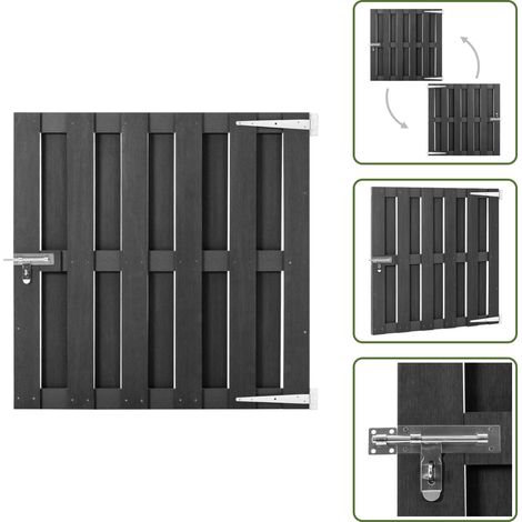 Barriera da giardino - vidaXL Cancello da Giardino in WPC 100x100 cm Grigio - Cancello in legno e plastica