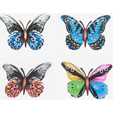 4 Pices Mtal Papillon Jardin Papillon Dcoration Extrieure Mur Art Mtal Papillon Jardin Papillon Mur Art Dcoration Jardin Extrieur Hangar Mur Cltur (1/5)