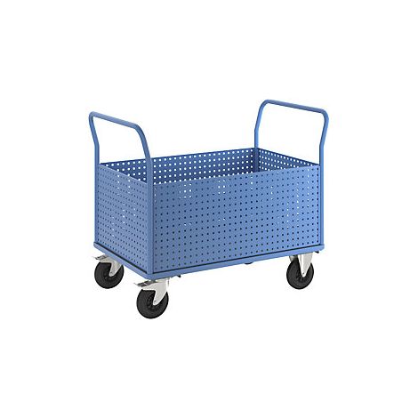 eurokraft pro Carrello a pianale con 4 pareti alte in lamiera (1/2)