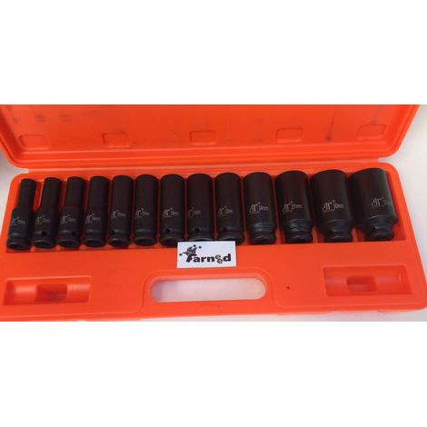 13 BUSSOLE LUNGHE RINFORZATE 1/2" IMPATTO AVVITATORE ARIA PNEUMATICO 10 - 32 mm