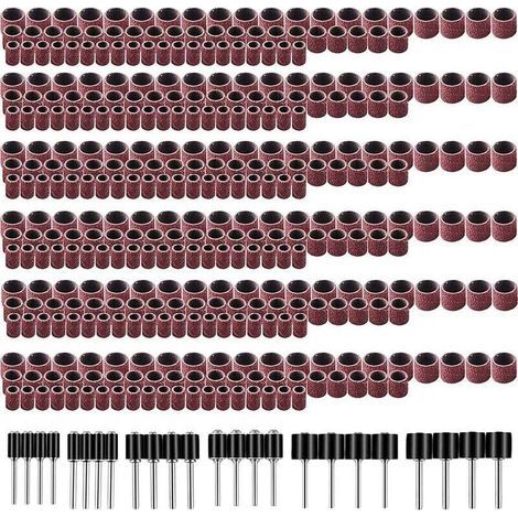 Tambour De Ponçage Comprenant 360 Pièces Bandes de Ponçage et 24 Pièces Tambour Mandrin pour Dremel Outils Rotatifs