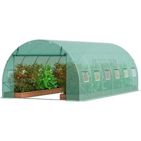 Serre Tunnel Jardin - 590x295x198 cm Tente Abri Plantes avec (1/5)