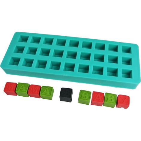 Letras cúbicas del alfabeto moldeadas con silicona (1/2)
