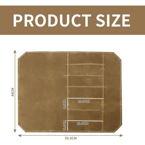 Malette Couteaux Cuillères à 7 Compartiments, Rangement De Couteaux, Valise Pour Couteaux De Cuisine Pour La Randonnée Et Le Camping Cadeau Pour Cuisinier Professionnel Ou Passionné De Cuisine (Kaki) (1/4)