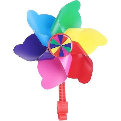 Moulin à vent fleuri pour guidon de vélo, décoration moulin à vent pour vélo ou trottinette enfant (longue tige rouge) (1/5)