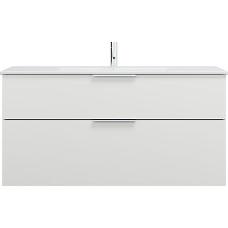 burgbad Eqio Slim lavabo en céramique avec meuble sous-lavabo,