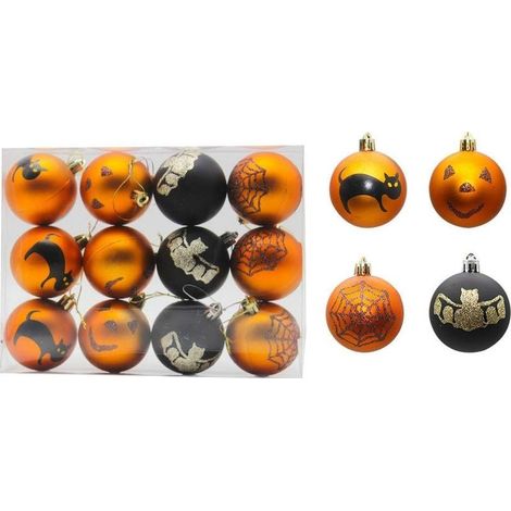 Boule de Noël décoration d'Halloween, 12 pièces, Boules d'Halloween, 2,4 pouces (6 cm) (1/5)