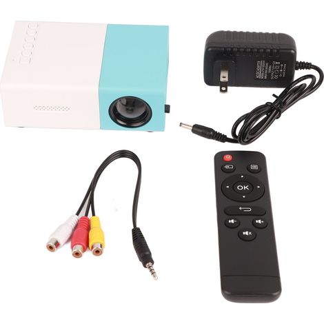 Projecteur LED Portable HD - Home Cinéma Compact pour Smartphone, Couleurs Réelles, Alimentation 220V, Bleu et Blanc (1/5)