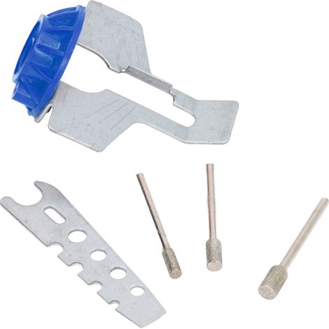 Kit d'affûtage de chaîne de tronçonneuse en acier rapide, affûteur rotatif, bleu