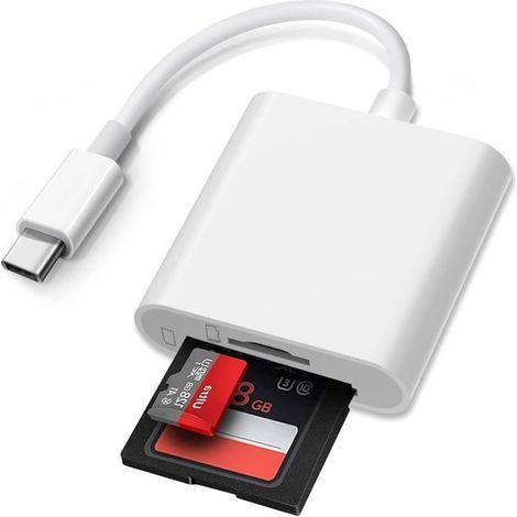 KLVGTIFS PU - Lecteur De Carte Sd Usb C, Adaptateur Carte Sd De Type C Pour Carte Sd/ Sd, Lecteur De Carte Mémoire Externes Pour (1/5)