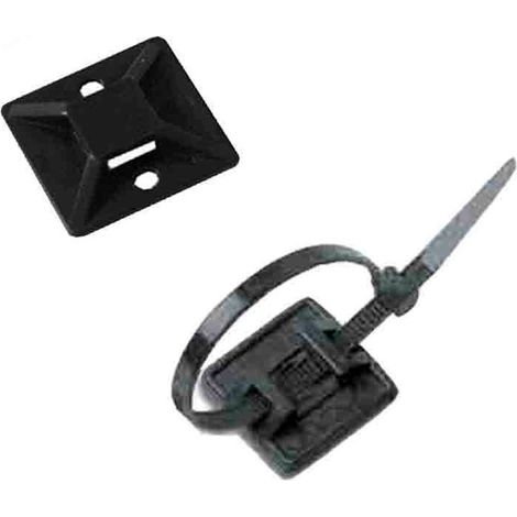 Support adesivo per collare di fissaggio nero (25 pz.) per blister