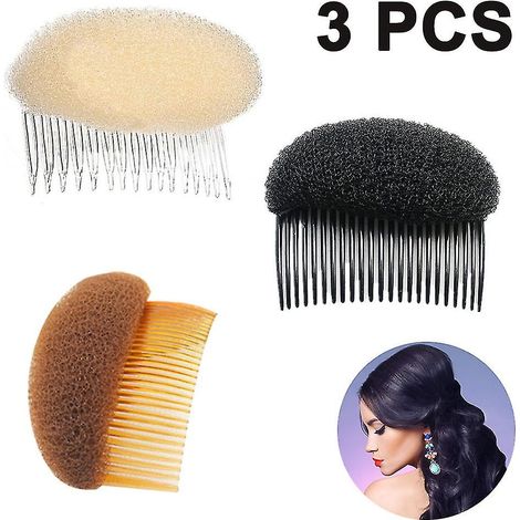 Peigne à cheveux en éponge (lot de 3) pour augmenter le volume et coiffer la frange. Outil de coiffure idéal pour les coiffeurs. (1/5)