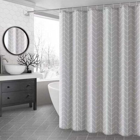 Duschvorhang mit abstraktem Ozean-Print – Geometrisches Design – Wasserdicht – Dekoratives Badewannenaccessoire – Standardgröße