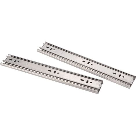 Glissière de tiroir en acier inoxydable 12-18, glissière de meuble à 3 sections (12 pouces non rembourrées) (1/5)