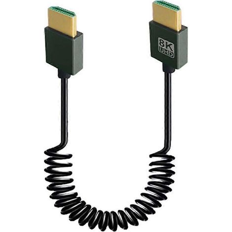 8K-HDTV-Spiralkabel mit 8K-A-auf-A-HDTV-Stecker, spiralförmig, für Kameras und DSLRs (1/4)