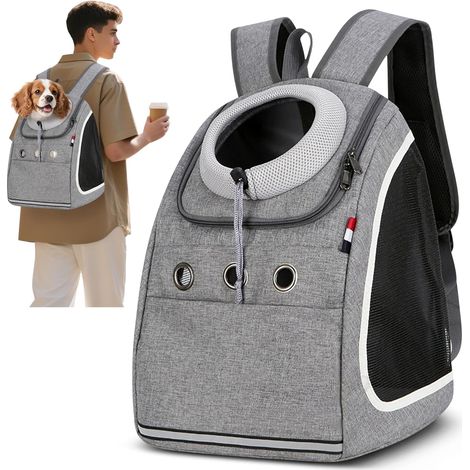 1 Sac à Dos pour Chien, Respirant et Pliable, 40x25x37cm, pour Chat et Petit Chien, Voyage Randonnée
