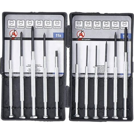Jeu de Tournevis de Précision 11 pcs - Acier, Manche Antidérapant - Précision et Confort d Utilisation - D-Work