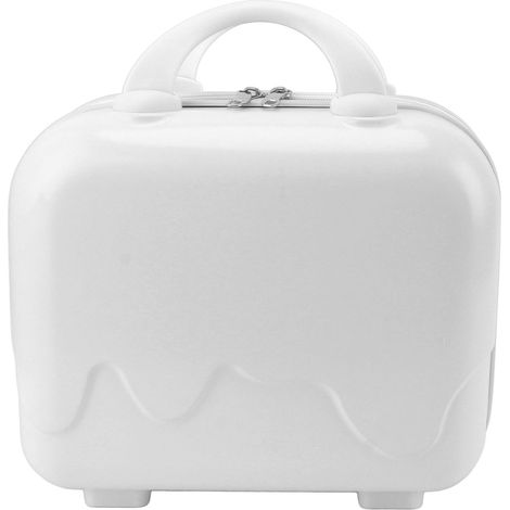 Valise cabine de voyage compacte de 35,5 cm (14 pouces) avec coque rigide, pieds antidérapants et grande capacité (couleur crème). (1/5)