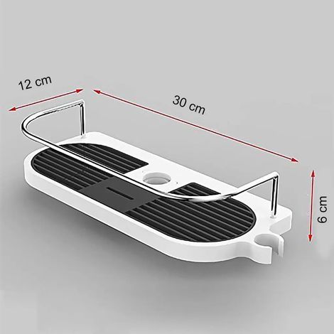 Étagère douche télescopique réglable, rangement salle bain multifonction pour shampoing savon et accessoires (1/5)