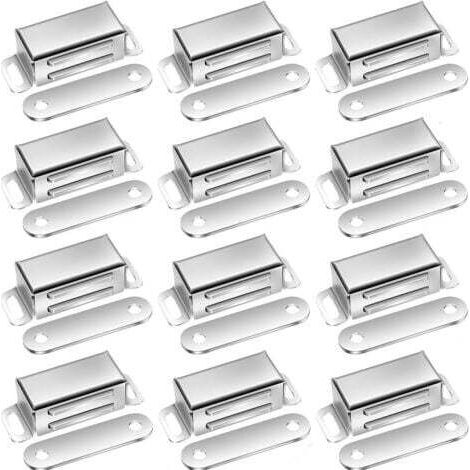 BARKBUSTERS  12 Pcs Aimants de Porte Pour Armoire Fermeture Magnétique Extra Forte, Aimants pour Porte, Aimants pour Armoire Acier Inoxydable, Aimants pour Meuble, Loqueteau Magnétique (1/5)