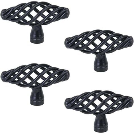 4 Pièces Poignée Meubles Anciens, Poignées meuble cage à oiseaux vintage, élégance classique, Pour meubles, armoires, portes et fenêtres, salle bain (avec vis) (1/3)