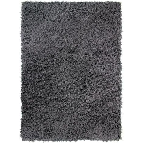 AUTHENTIK - Tapis tout doux fausse fourrure gris foncé 120x170 (1/4)